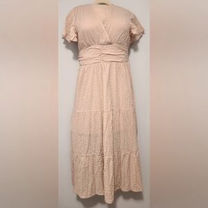 Shirred Waist Ruffle Hem Dress